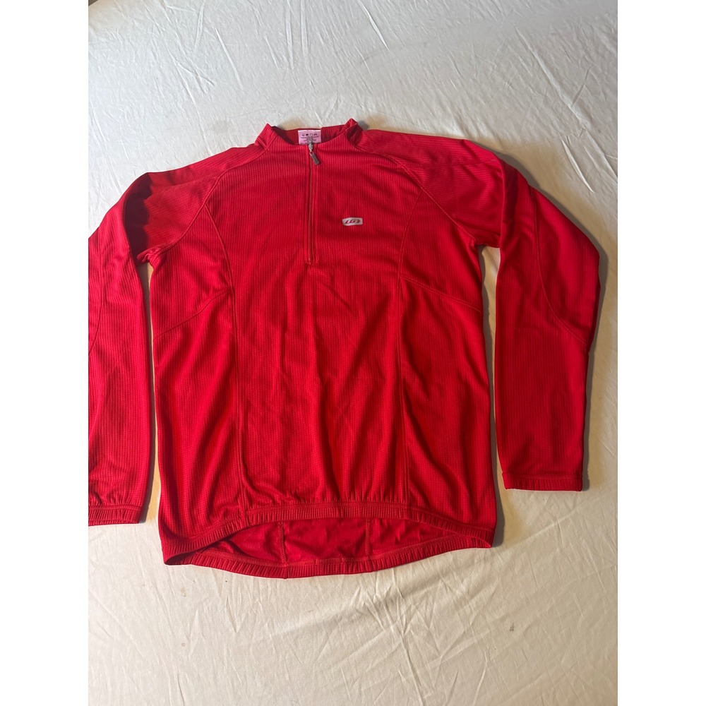 Louis Garneau Edge 2 Jersey Mens Large Red Long‎ Sleeve Quarter Zip